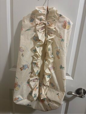Beatrix Potter Quiltex Cream Ruffled Diaper Stacker Pastel Storybook Print
